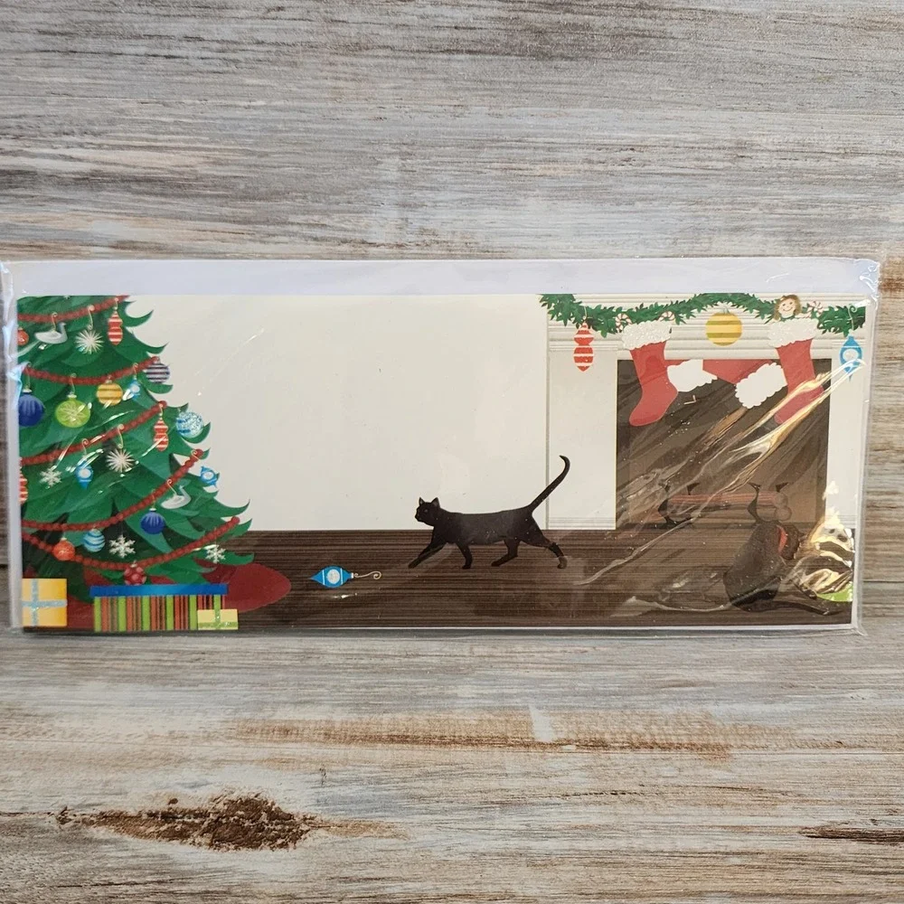 Up With Paper Panoramics Holiday Cats 3D Pop Up Christmas Card Kelly Becerra